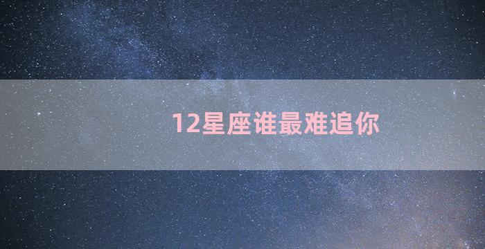 12星座谁最难追你