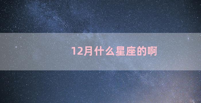 12月什么星座的啊