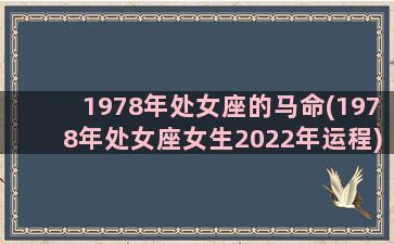 1978年处女座的马命(1978年处女座女生2022年运程)