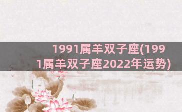 1991属羊双子座(1991属羊双子座2022年运势)