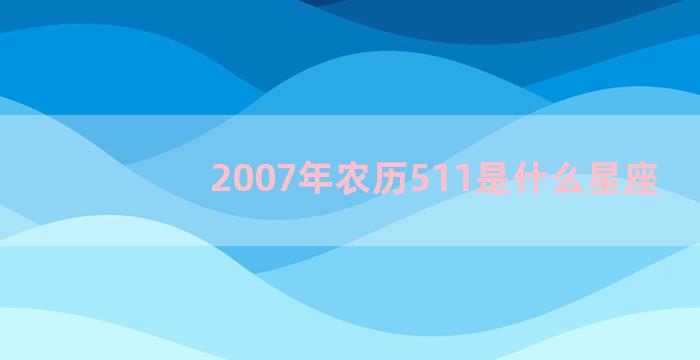 2007年农历511是什么星座