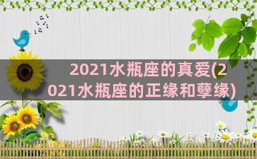 2021水瓶座的真爱(2021水瓶座的正缘和孽缘)