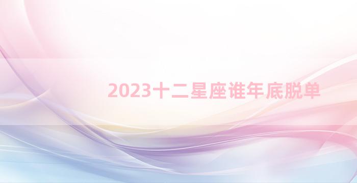 2023十二星座谁年底脱单