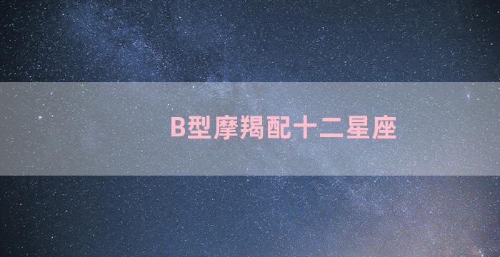 B型摩羯配十二星座