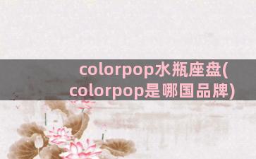 colorpop水瓶座盘(colorpop是哪国品牌)