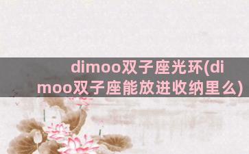 dimoo双子座光环(dimoo双子座能放进收纳里么)