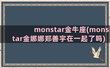 monstar金牛座(monstar金娜娜郑善宇在一起了吗)