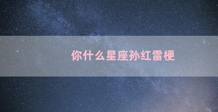 你什么星座孙红雷梗