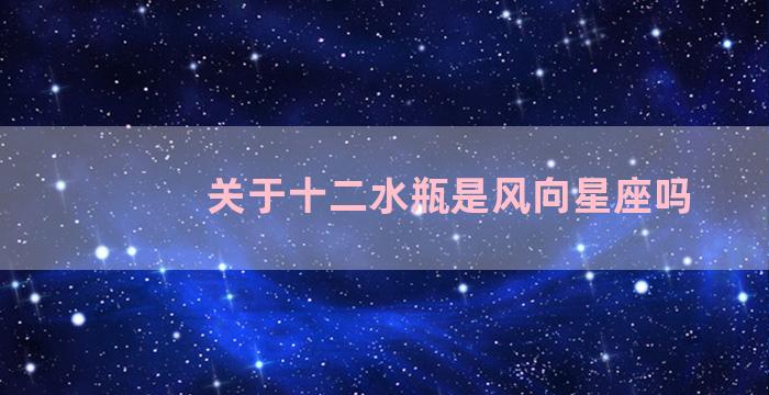 关于十二水瓶是风向星座吗