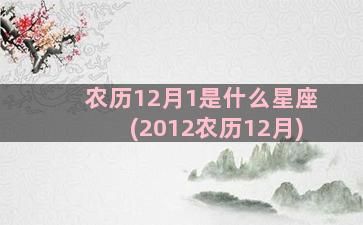 农历12月1是什么星座(2012农历12月)