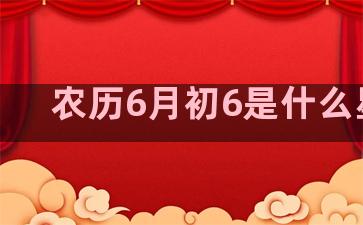 农历6月初6是什么星座