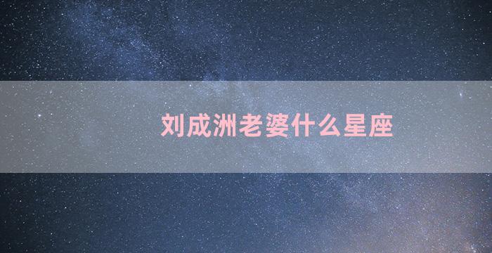 刘成洲老婆什么星座