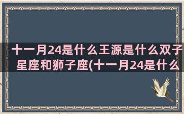 十一月24是什么王源是什么双子星座和狮子座(十一月24是什么日子)