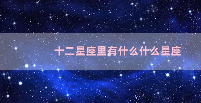 十二星座里有什么什么星座