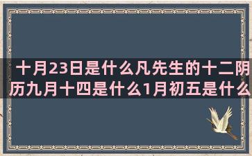 十月23日是什么凡先生的十二阴历九月十四是什么1月初五是什么水瓶座和什么星座最配对(十月23日是什么情人节)