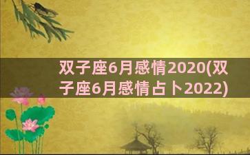 双子座6月感情2020(双子座6月感情占卜2022)