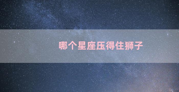 哪个星座压得住狮子