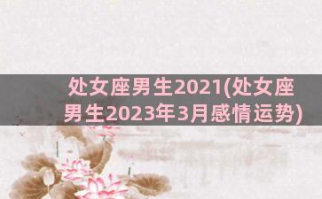 处女座男生2021(处女座男生2023年3月感情运势)