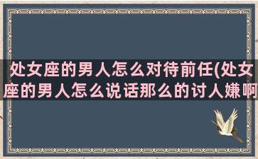 处女座的男人怎么对待前任(处女座的男人怎么说话那么的讨人嫌啊!)