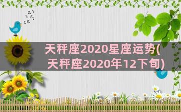 天秤座2020星座运势(天秤座2020年12下旬)