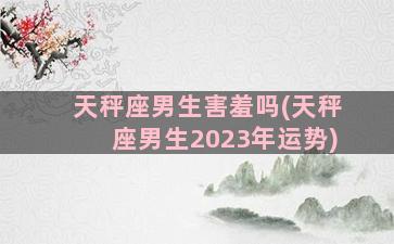 天秤座男生害羞吗(天秤座男生2023年运势)