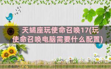 天蝎座玩使命召唤17(玩使命召唤电脑需要什么配置)