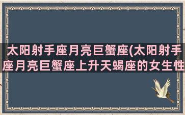 太阳射手座月亮巨蟹座(太阳射手座月亮巨蟹座上升天蝎座的女生性格)