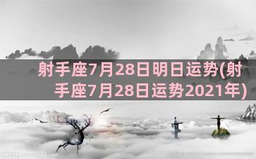 射手座7月28日明日运势(射手座7月28日运势2021年)