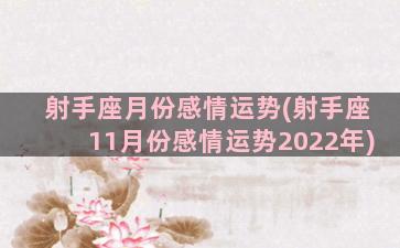 射手座月份感情运势(射手座11月份感情运势2022年)