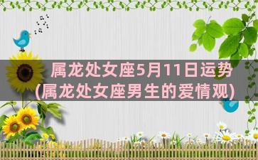 属龙处女座5月11日运势(属龙处女座男生的爱情观)