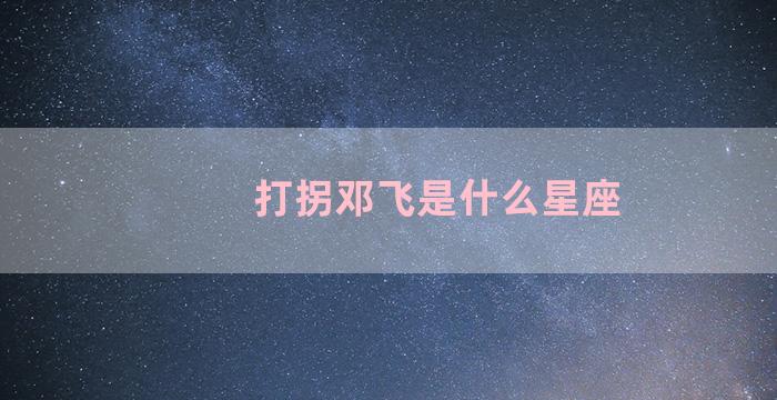 打拐邓飞是什么星座