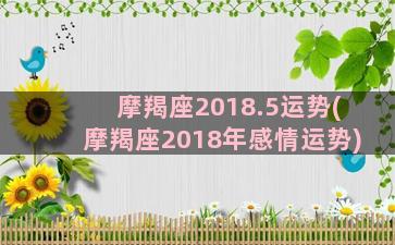 摩羯座2018.5运势(摩羯座2018年感情运势)