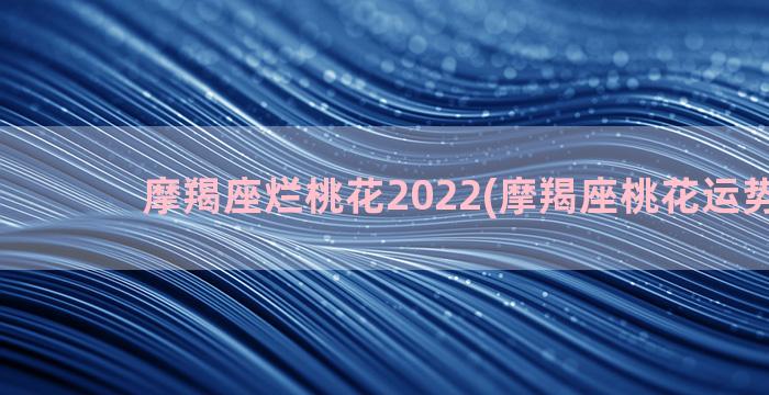 摩羯座烂桃花2022(摩羯座桃花运势2022)