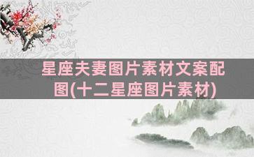 星座夫妻图片素材文案配图(十二星座图片素材)