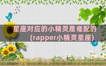 星座对应的小精灵是谁配的(rapper小精灵星座)