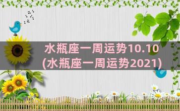 水瓶座一周运势10.10(水瓶座一周运势2021)