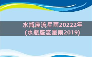 水瓶座流星雨20222年(水瓶座流星雨2019)