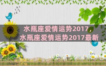 水瓶座爱情运势2017，水瓶座爱情运势2017最新