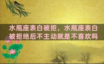 水瓶座表白被拒，水瓶座表白被拒绝后不主动就是不喜欢吗