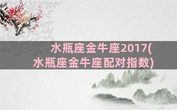 水瓶座金牛座2017(水瓶座金牛座配对指数)