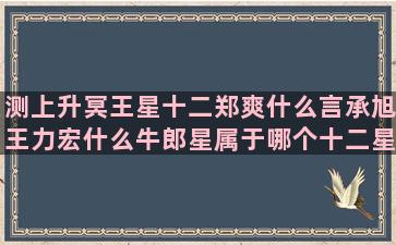 测上升冥王星十二郑爽什么言承旭王力宏什么牛郎星属于哪个十二星座之最(冥王星拱上升好命)