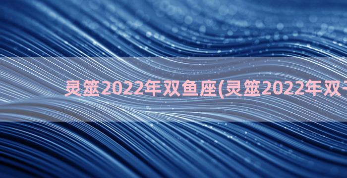 灵筮2022年双鱼座(灵筮2022年双子运势)