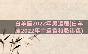 白羊座2022年男运程(白羊座2022年幸运色和忌讳色)