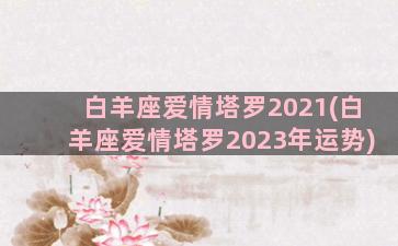 白羊座爱情塔罗2021(白羊座爱情塔罗2023年运势)