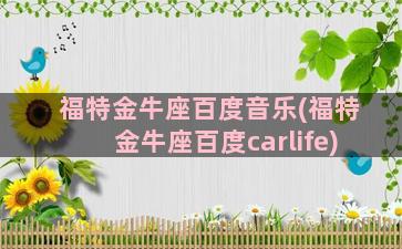 福特金牛座百度音乐(福特金牛座百度carlife)