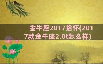 金牛座2017拾杯(2017款金牛座2.0t怎么样)