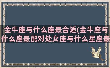 金牛座与什么座最合适(金牛座与什么座最配对处女座与什么星座最匹配)