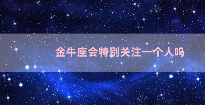 金牛座会特别关注一个人吗