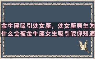 金牛座吸引处女座，处女座男生为什么会被金牛座女生吸引呢你知道吗