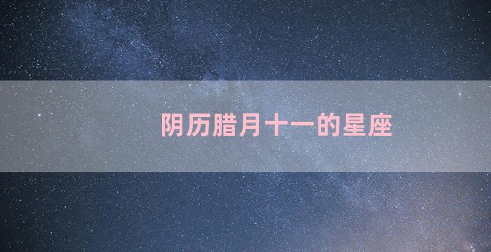 阴历腊月十一的星座